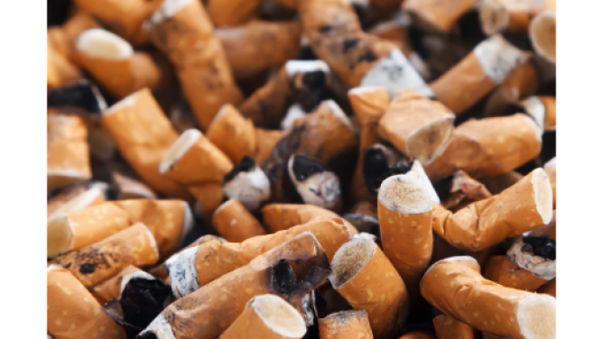 An image with hundreds of cigarette butts